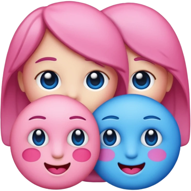I would like a 67 emoji with pink and blue coloring, please emoji