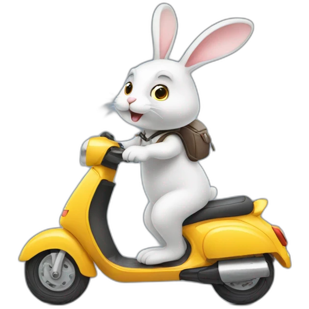 Bunny riding a scooter emoji