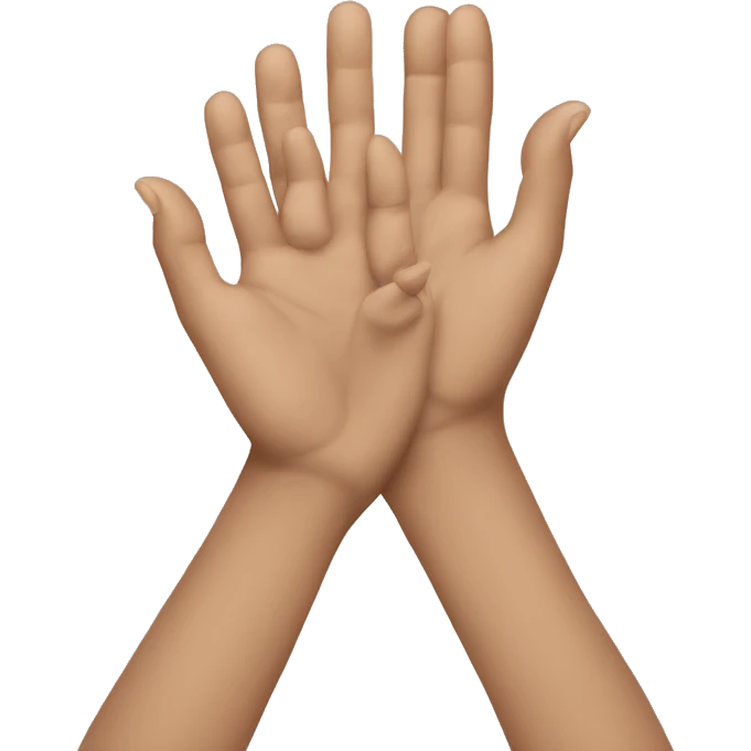 a person who crosses his or her hands to make an X emoji