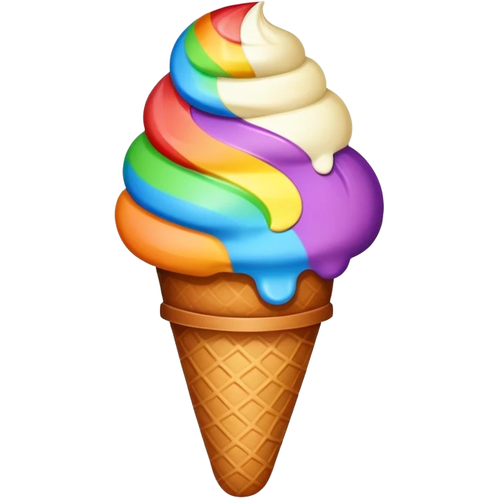 Ice cream with rainbow bread emoji