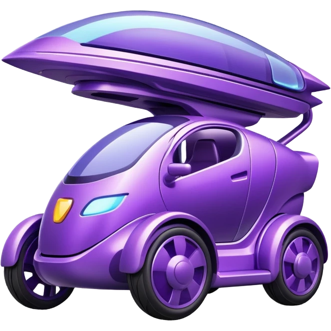 Futuristic chariot that’s purple emoji