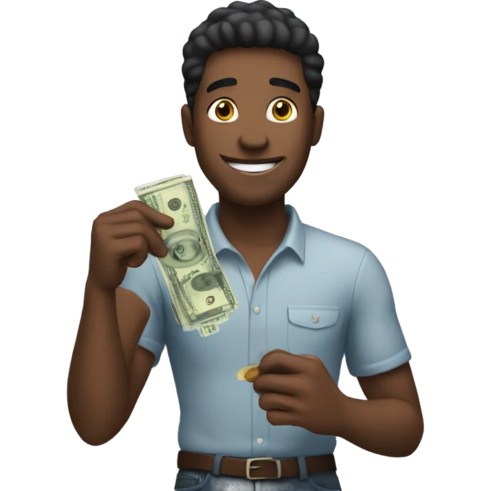 Guy holding money spread  emoji