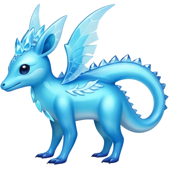 Shiny Exotic Colorful Amaura-Aurorus-Fakémon-hybrid-creature (full body)  emoji