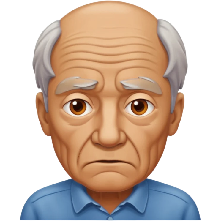 abuelo de pueblo serio y desconfiado emoji