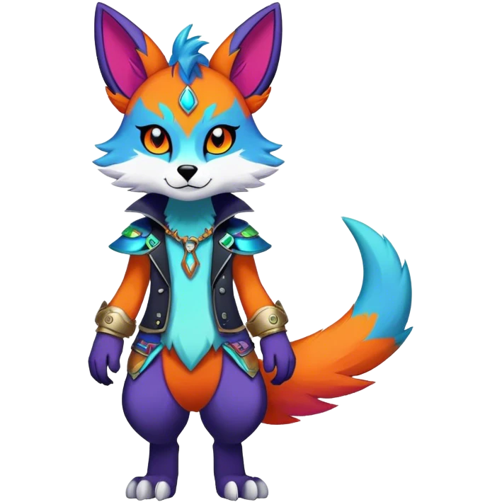 Edgy colorful anthro fursona Fakemon emoji