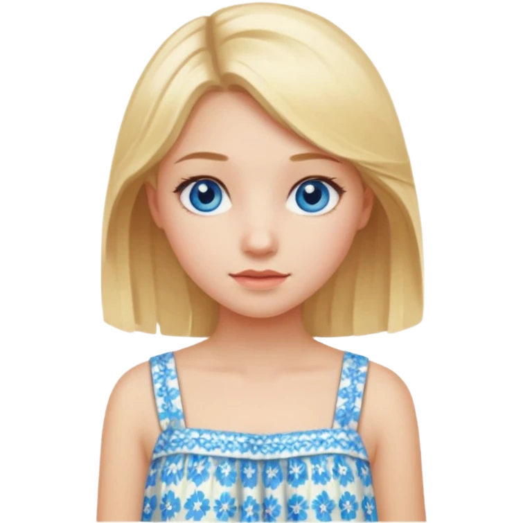 blonde hair blue eyes girl summer emoji