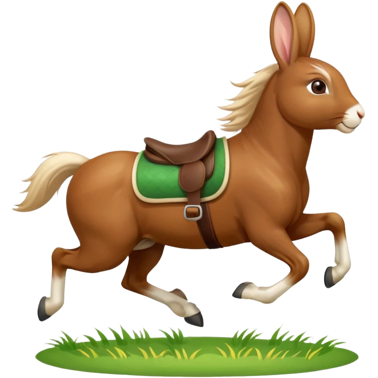 Exciting rabbit galloping on the back of a horse emoji