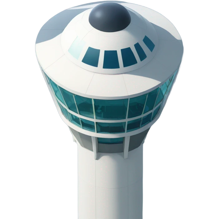 air traffic control tower, fullsize, modern, realistic emoji