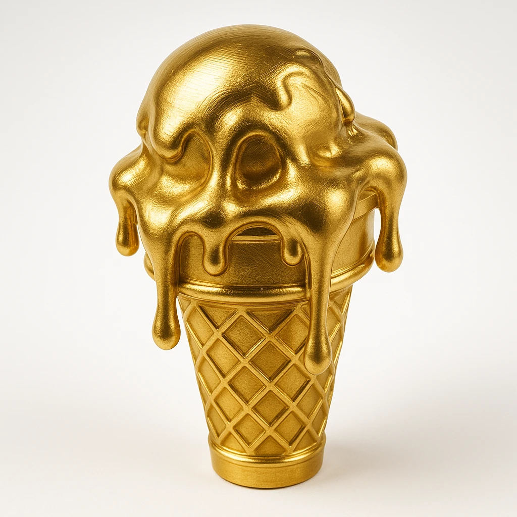 happy children with melting ice cream cones emoji