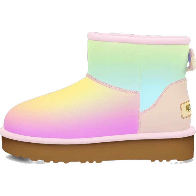Pastel gradient hue platform short uggs emoji