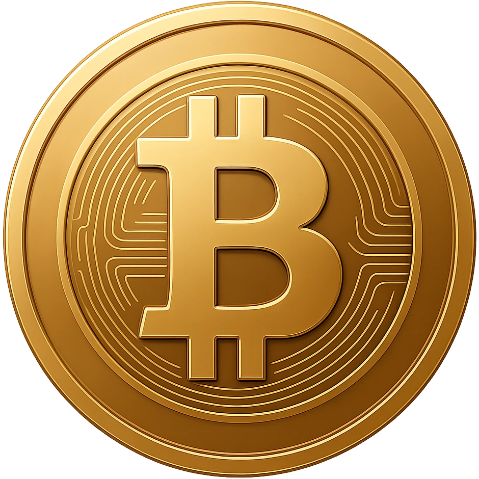 Create a new bitcoin coin variation with a transparent background, maintaining the coin's iconic bitcoin symbol and golden color, with a polished and modern look. emoji
