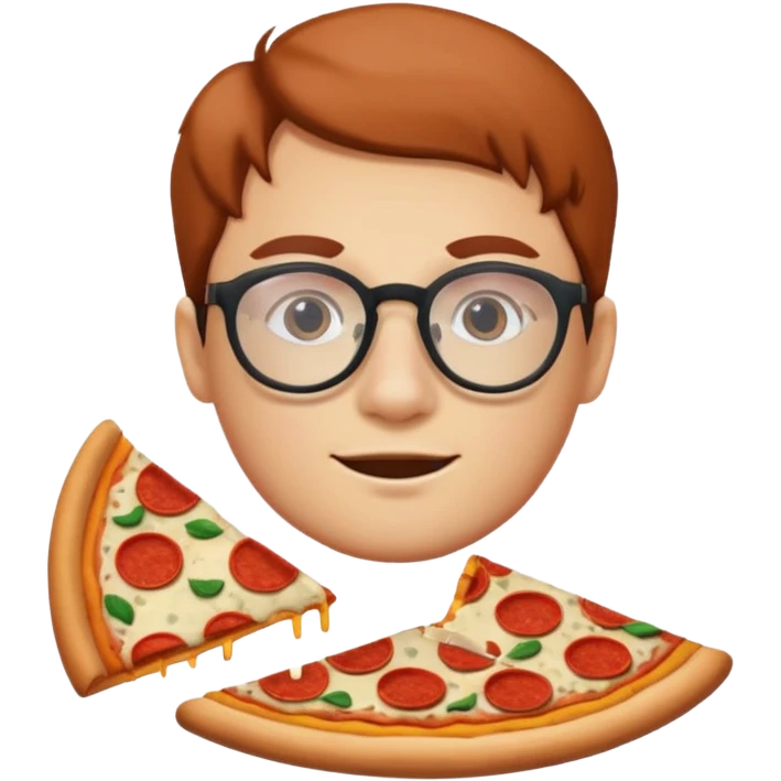 pizza face with glassess emoji