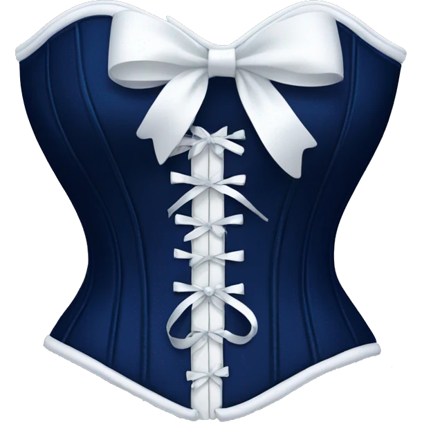Navy blue corset with a white bow emoji