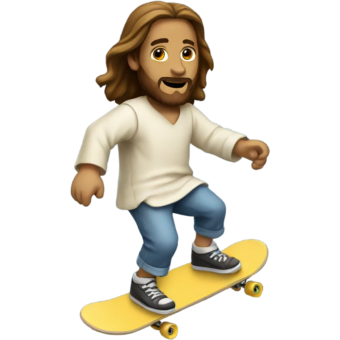 jesus riding skateboard emoji