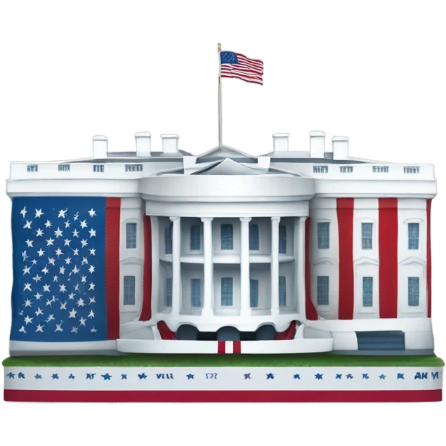 Draw me a White House with an American flag and a podium that has the number 47 on it  emoji