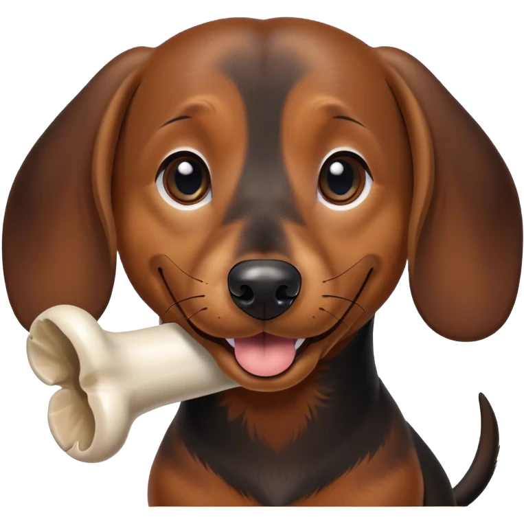 dachsund with a bone in its mouth emoji