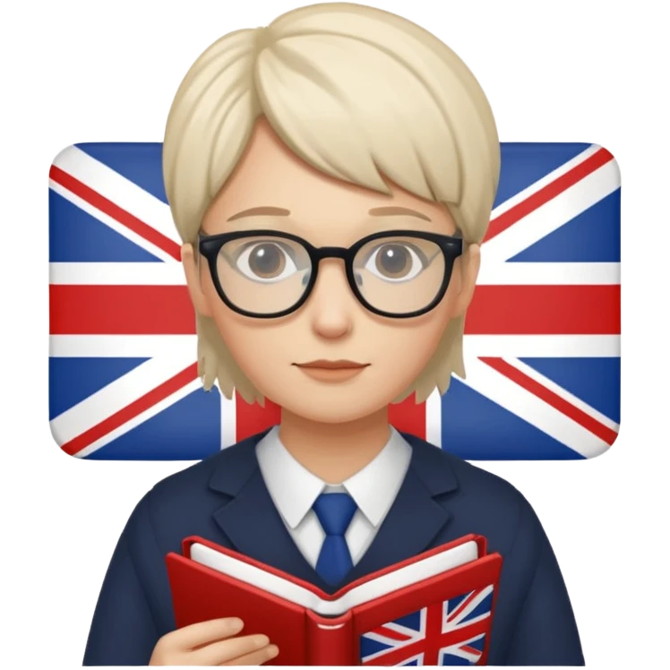 someone who is writing with an UK flag in the background emoji