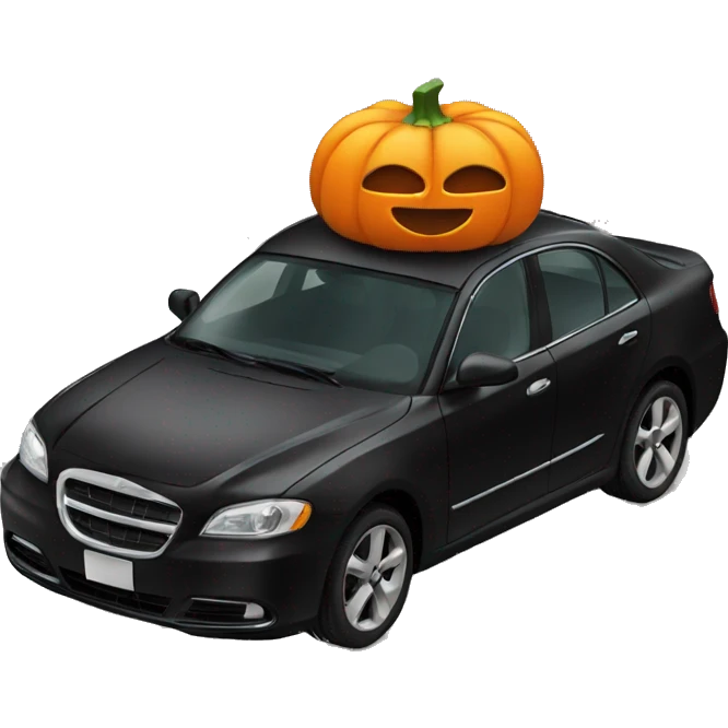 Black car with pumpkin emoji