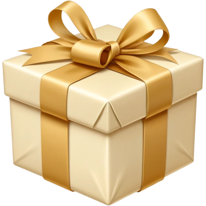 Cream colored gift emoji