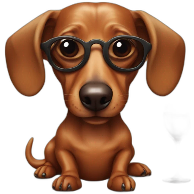 Alien Dachshund and wine emoji