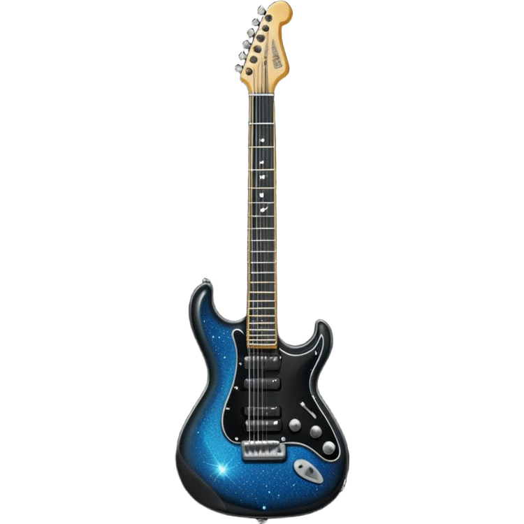 a veryyyyyy very sparkly all black electric guitar emoji