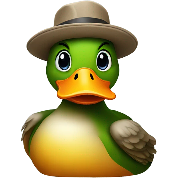 Duck with a hat  emoji