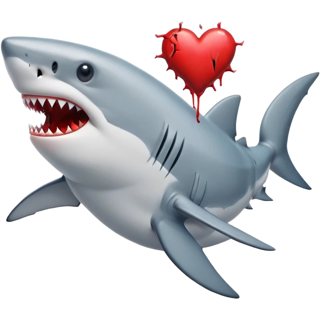 shark holding a heart emoji