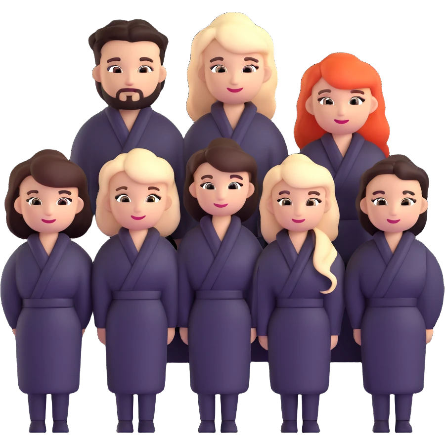professional hairstylists team group emoji
