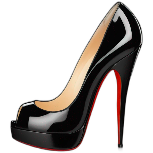 WEDGE heel LOUBOUTIN black PATENT emoji