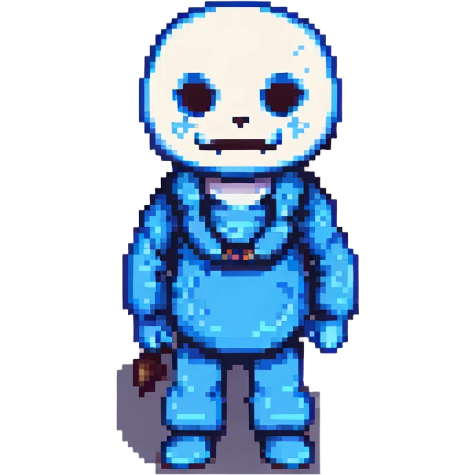 Sans from Undertale, pixel art style, transparent background emoji
