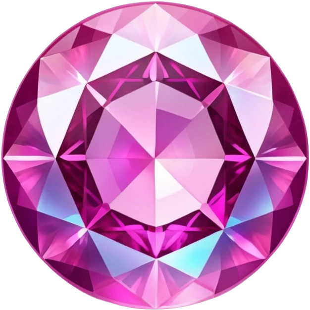 round cut pink sapphire gemstone with holographic iridescent shine emoji
