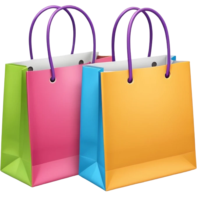 2 beautiful shopping bag emoji