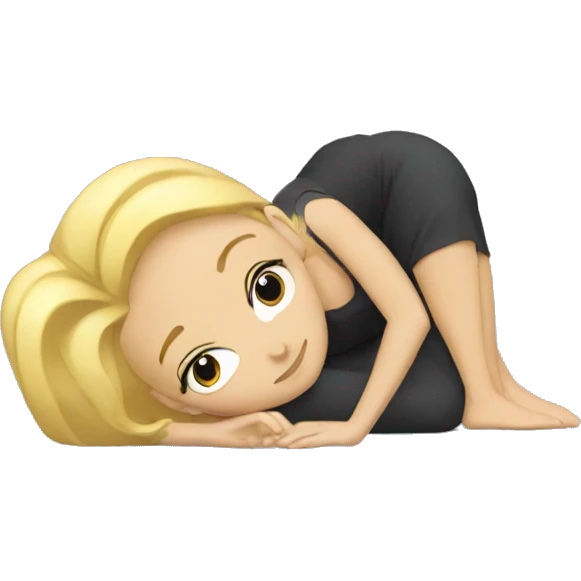 Blonde woman laying on the ground emoji