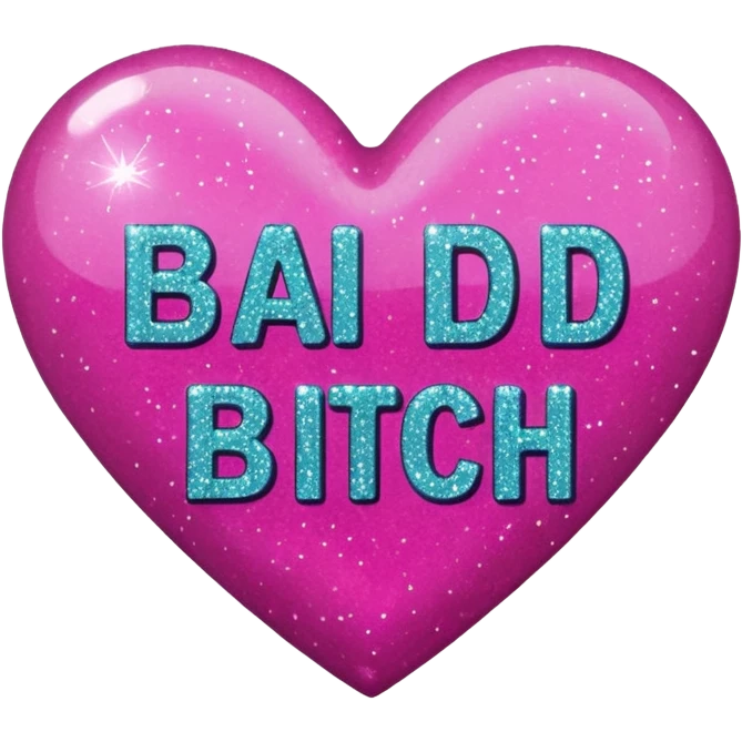 Bad bitch words written inside heart emoji