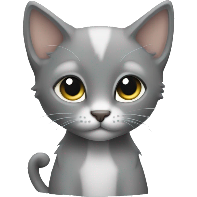 a rebellious little grey kitten emoji