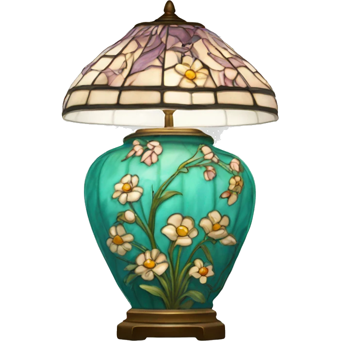 Tiffany lamp with flowers emoji