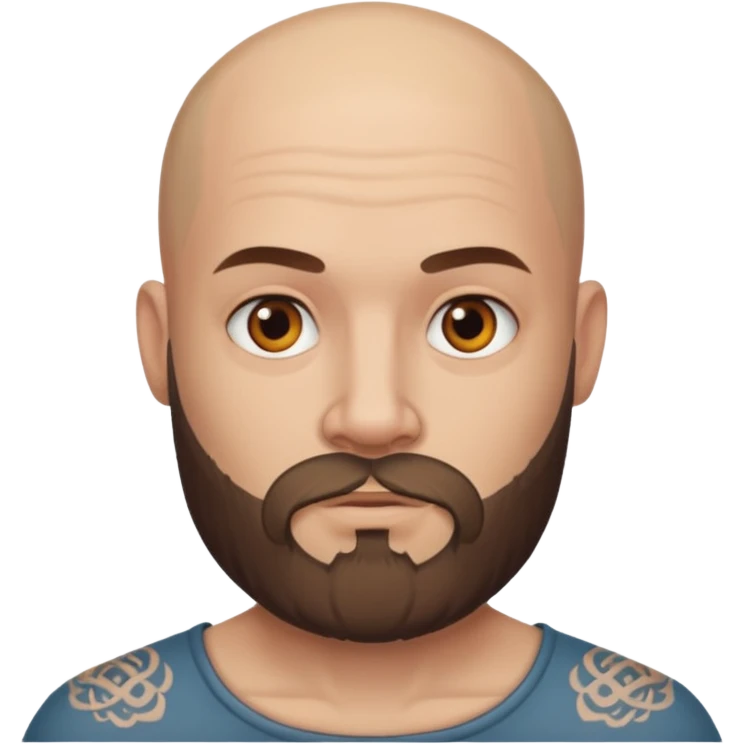 tatooed bearded bald man  emoji