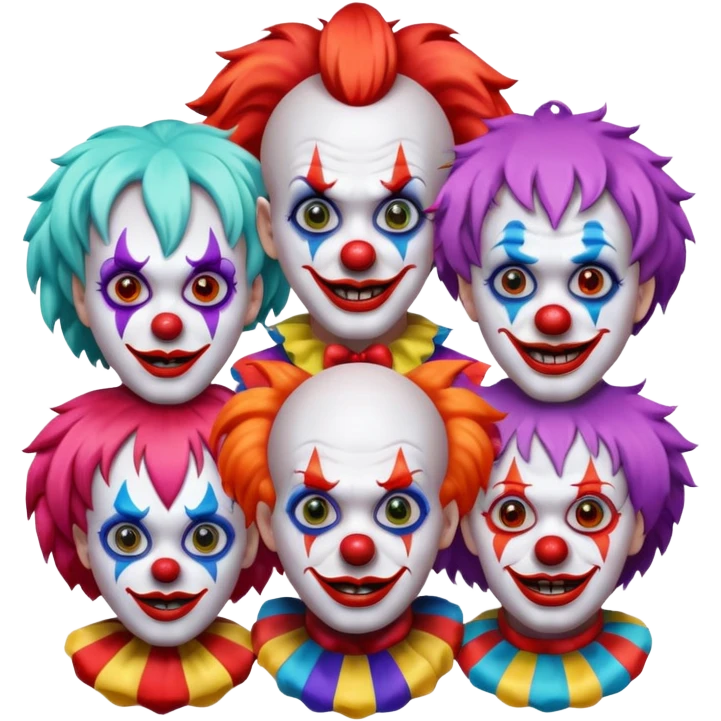 group of scary clowns emoji