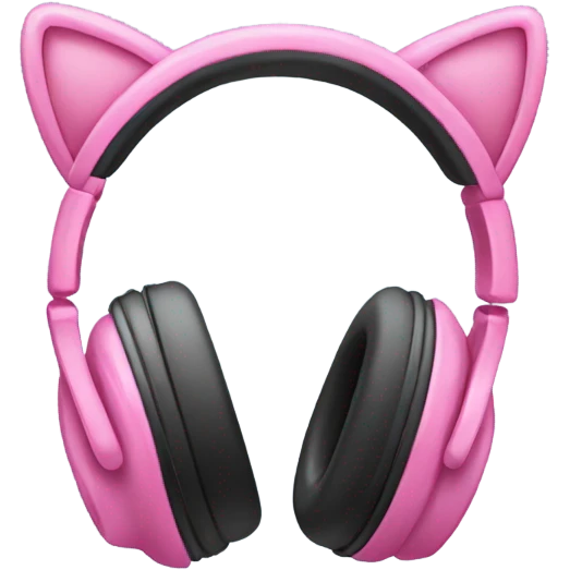 Pink headphones with cat ears emoji