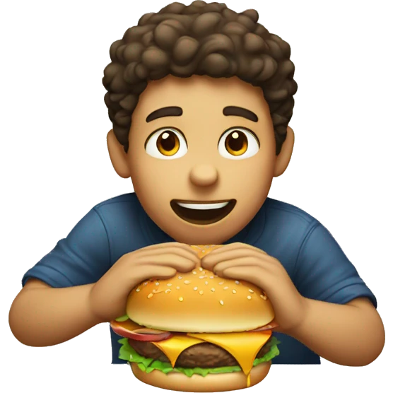 Boy eating burger  emoji