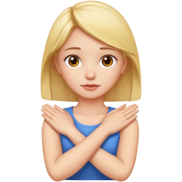 Arms crossed holding neck girl  emoji