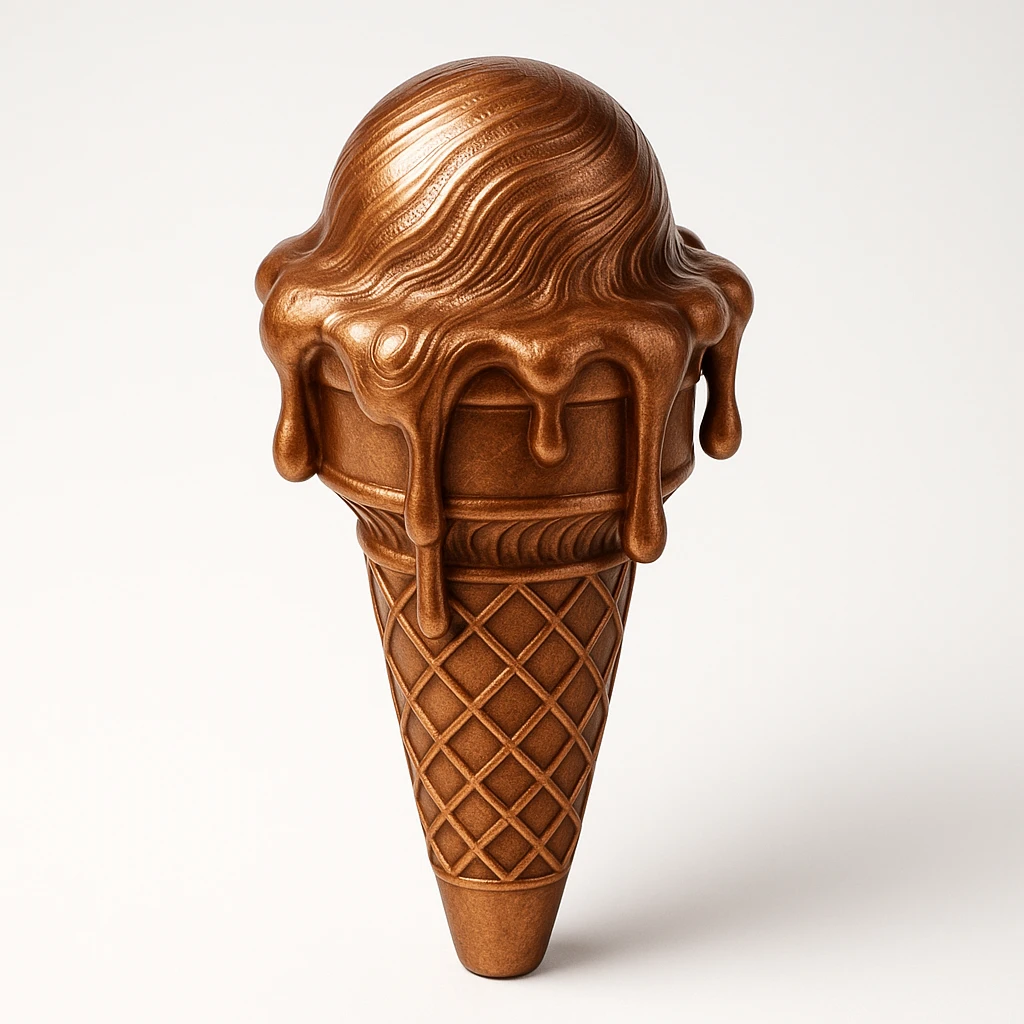 happy children with melting ice cream cones emoji
