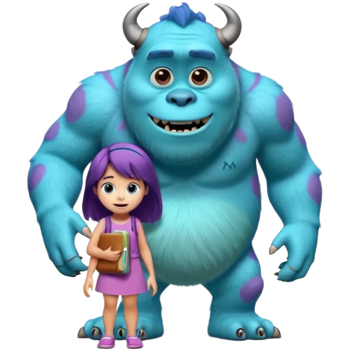 monsters inc sulley with small girl emoji