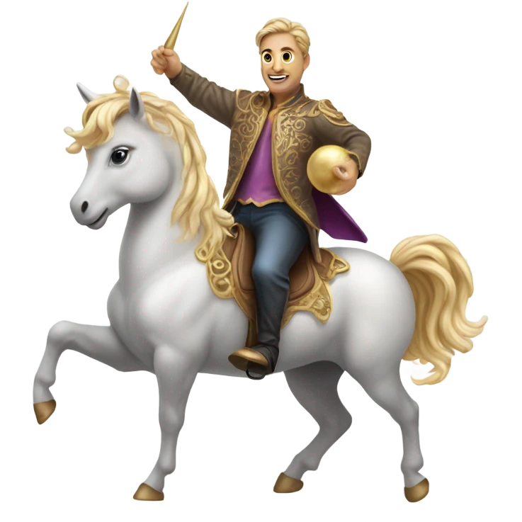 me riding a unicorn emoji
