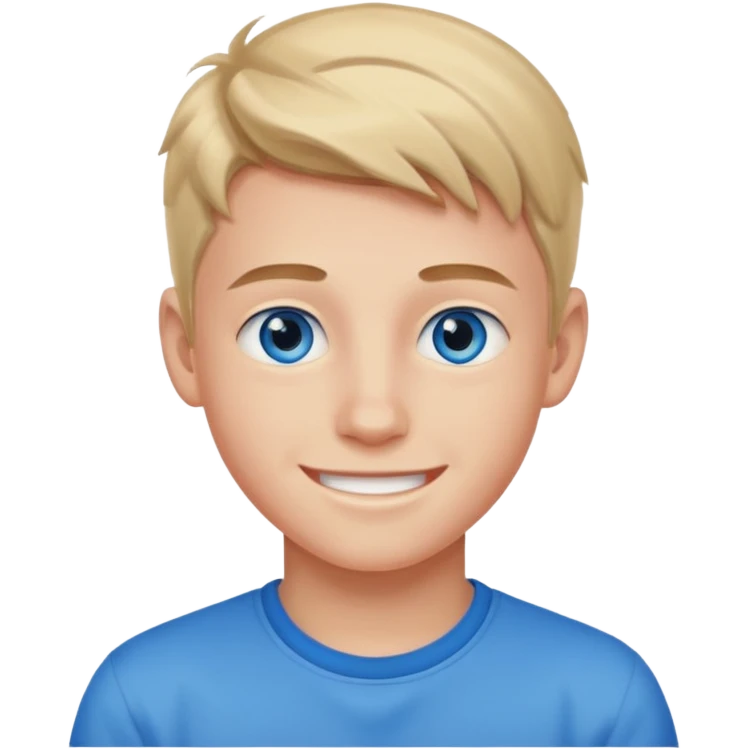 niño guapo adolescente de ojos azules emoji