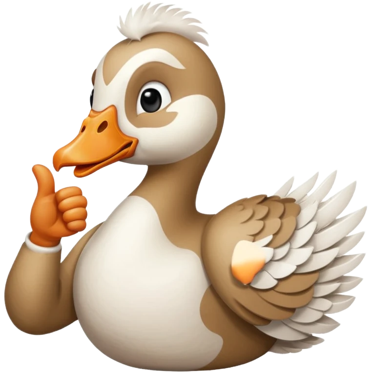 art style drawing goose character giving a thumbs down emoji