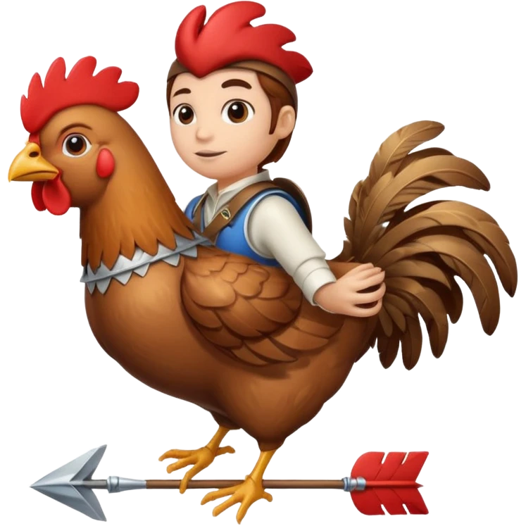 Heart arrow with chicken jockey emoji
