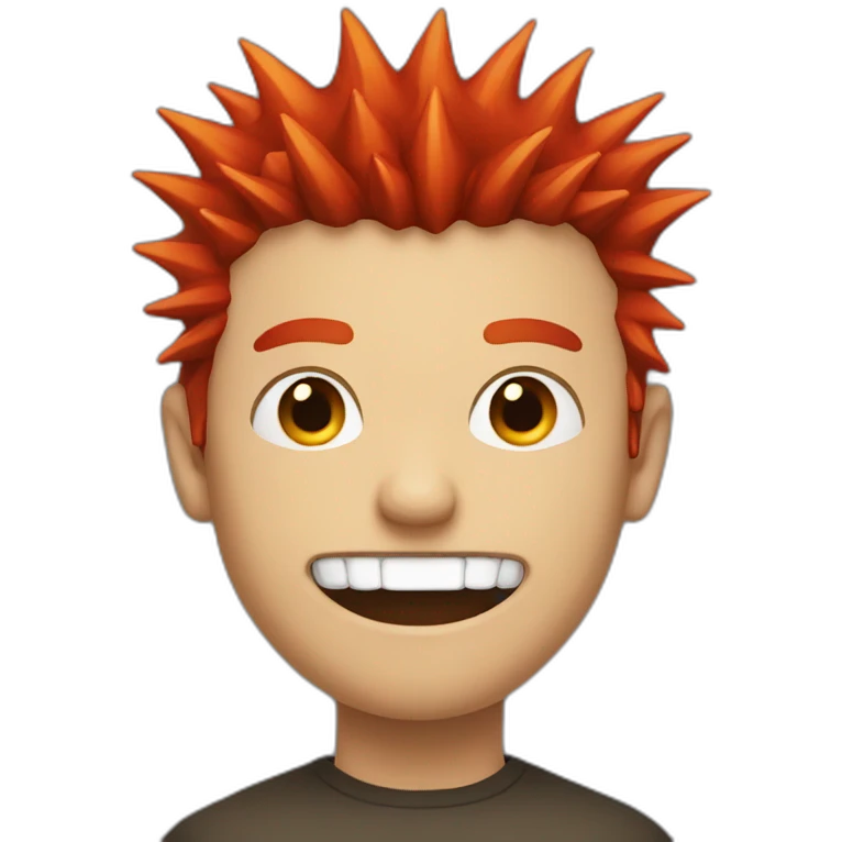 red-spiked-haired-guy, sharp-teeth emoji