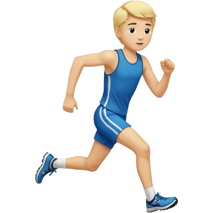 Blonde boy running cross country emoji