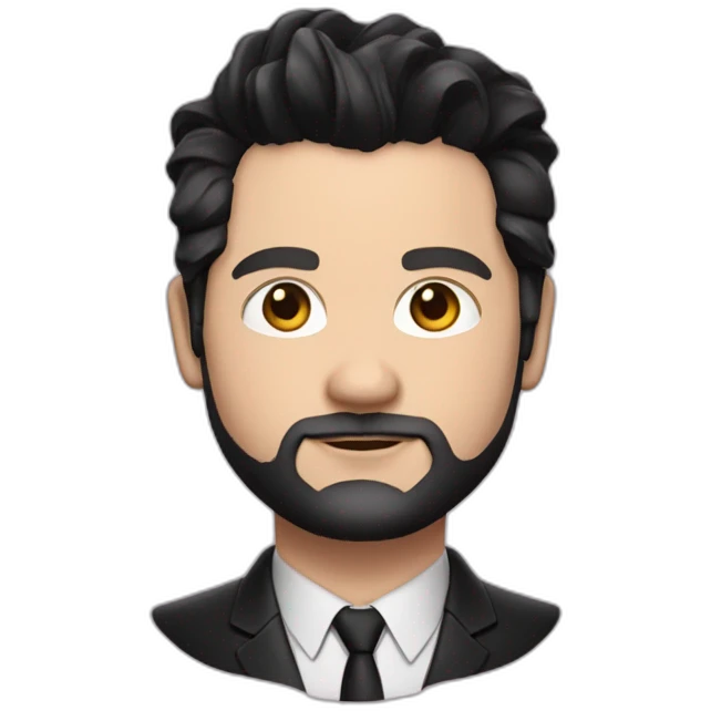 Paul Walter Hauser slicked back black hair suit emoji